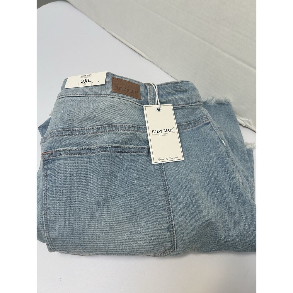 Judy‎ Blue NWT Hi-Rise Braided Waist Light Denim Shorts Size 3XL Style #150098
